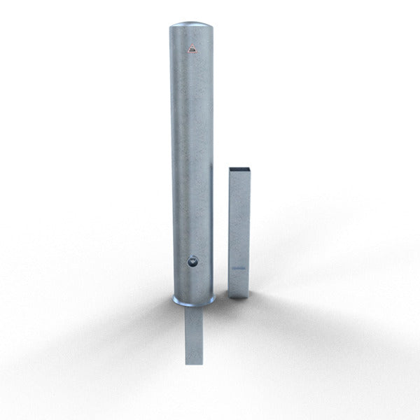 Absperrpoller Stahlrohr Ø 152 x 3,2 mm herausnehmbar mit Dreikantverschluss oder Profilzylinderschloss