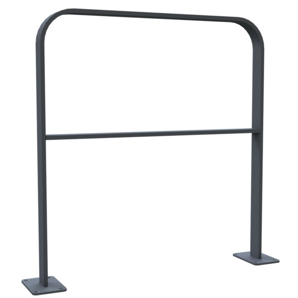 Anlehnbügel aus Flachstahl 50 x 12 mm in gebogener Ausführung