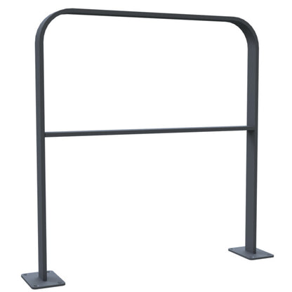 Anlehnbügel aus Flachstahl 50 x 12 mm in gebogener Ausführung