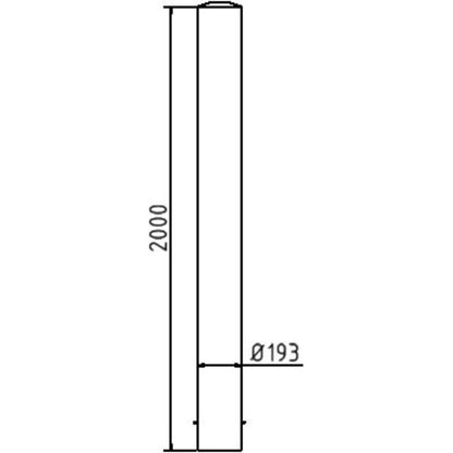 Absperrpoller Stahlrohr Ø 193 x 3,6 mm ortsfest zum Einbetonieren