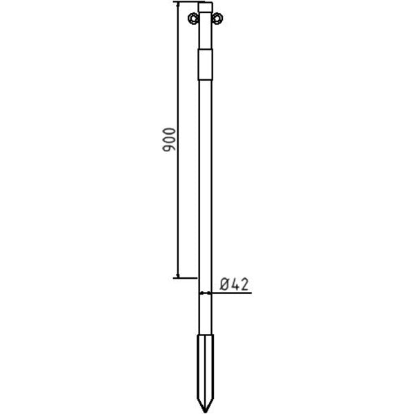 Absperrpfosten Stahlrohr Ø 42 x 2,5 mm ortsfest zum Einschlagen
