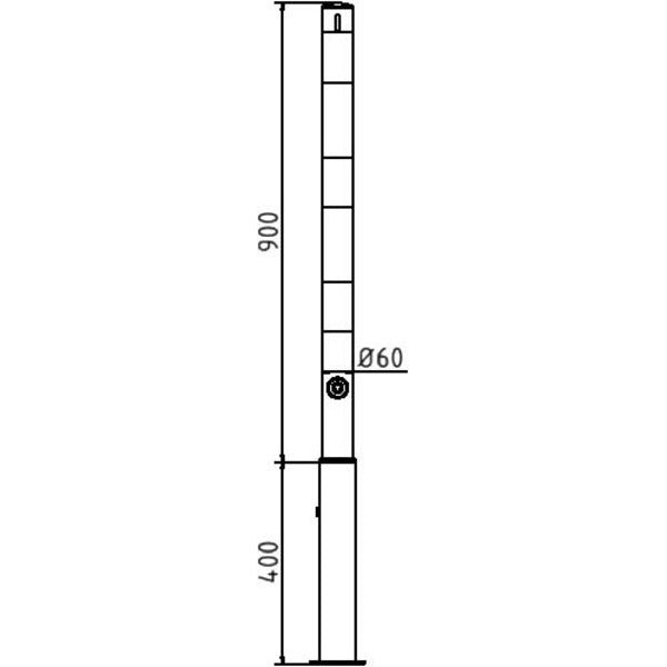 Absperrpfosten Stahlrohr Ø 60 x 2,5 mm herausnehmbar mit Dreikantverschluss