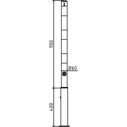 Absperrpfosten Stahlrohr Ø 60 x 2,5 mm herausnehmbar mit Dreikantverschluss