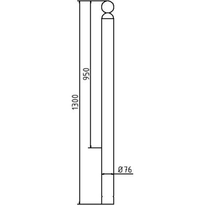 Absperr-Stilpfosten Serie 478B Ø 76 mm