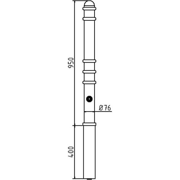 Absperr-Stilpfosten Serie 479B Ø 76 mm