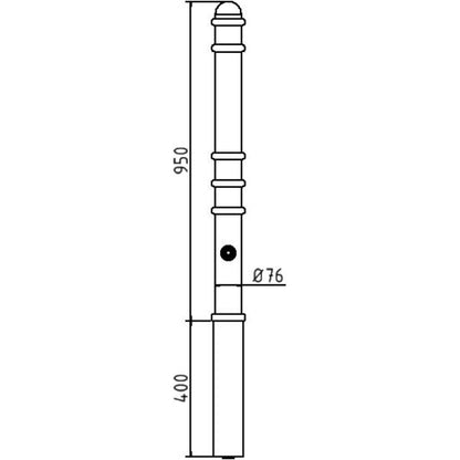 Absperr-Stilpfosten Serie 479B Ø 76 mm