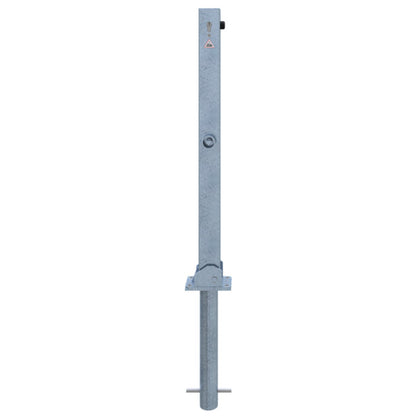 Absperrpfosten 70 x 70 mm umlegbar mit Profilzylinderschloss und Dreikantverschluss