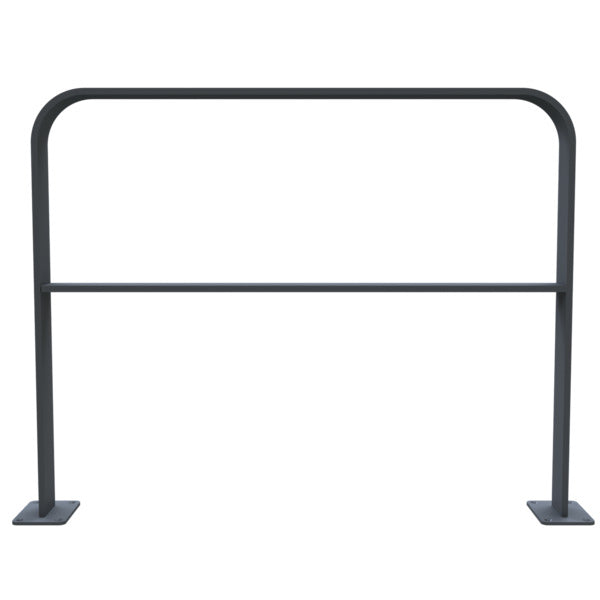 Anlehnbügel aus Flachstahl 80 x 12 mm in gebogener Ausführung