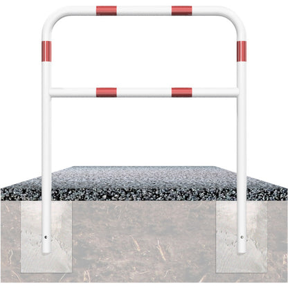 Rohrbügel aus Stahlrohr Ø 48 x 2,5 mm mit Querholm zum Einbetonieren