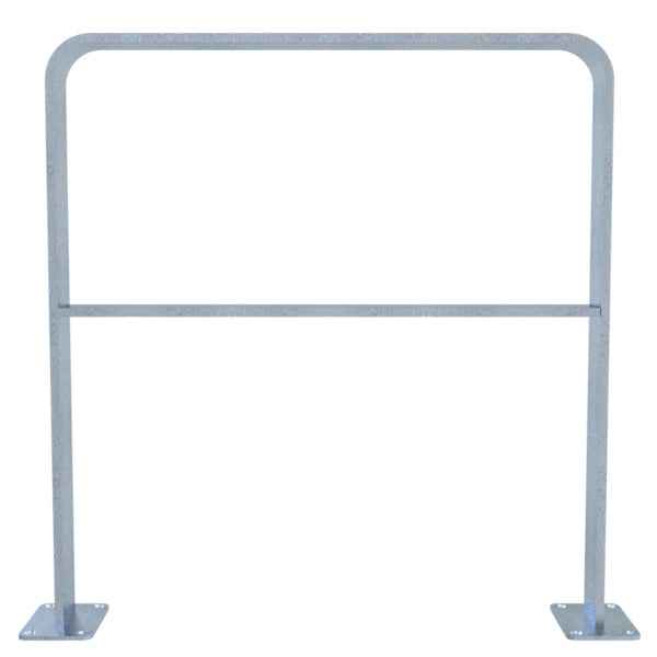 Anlehnbügel aus Flachstahl 80 x 12 mm in gebogener Ausführung