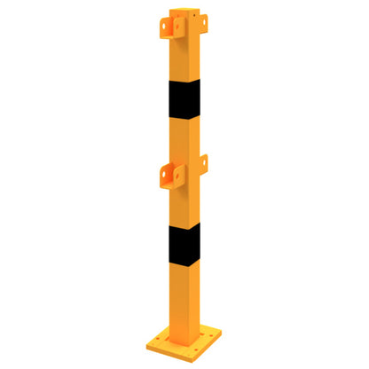 Standpfosten aus 70 x 70 mm Stahlrohr zum aufdübeln abnehmbar