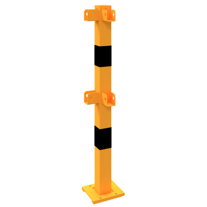 Standpfosten aus 70 x 70 mm Stahlrohr zum aufdübeln abnehmbar