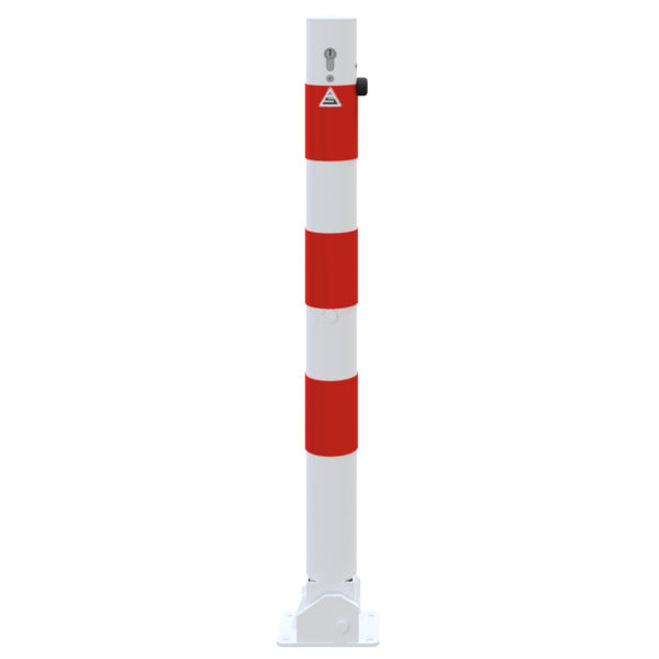 Absperrpfosten Stahlrohr Ø 76 x 2,6 mm umlegbar mit Profilzylinderschloss