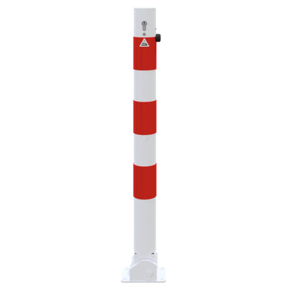 Absperrpfosten Stahlrohr Ø 76 x 2,6 mm umlegbar mit Profilzylinderschloss
