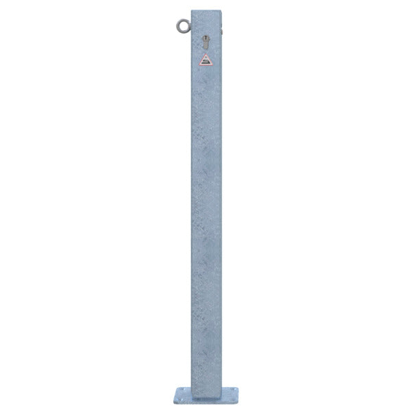 Absperrkettenpfosten 70 x 70 mm Schließmechanik mit Profilzylinderschloss