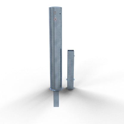 Absperrpoller Stahlrohr Ø 152 x 3,2 mm herausnehmbar mit Dreikantverschluss oder Profilzylinderschloss
