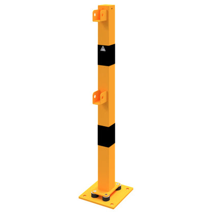 Standpfosten aus 70 x 70 mm Stahlrohr zum aufdübeln neigbar