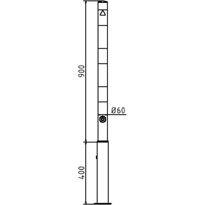 Absperrpfosten Stahlrohr Ø 60 x 2,5 mm herausnehmbar mit Dreikantverschluss