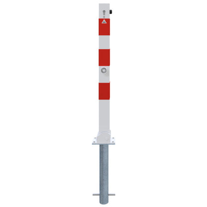 Absperrpfosten 70 x 70 mm umlegbar mit Profilzylinderschloss und Dreikantverschluss