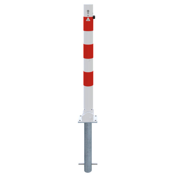 Absperrpfosten Stahlrohr Ø 76 x 2,6 mm umlegbar mit Profilzylinderschloss