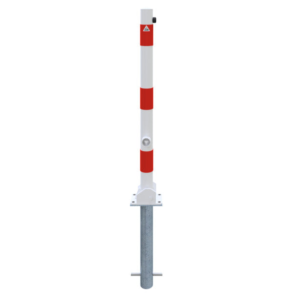Absperrpfosten Stahlrohr Ø 60 x 2,5 mm umlegbar mit Dreikantverschluss