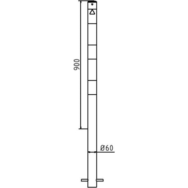 Absperrpfosten Stahlrohr Ø 60 x 2,5 mm ortsfest zum Einbetonieren