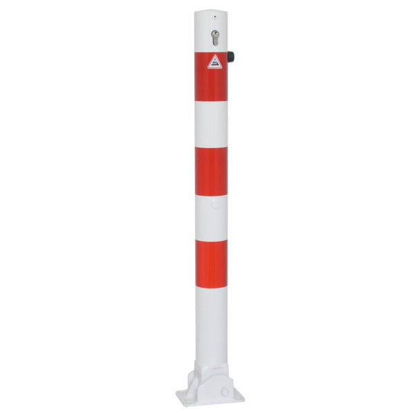 Absperrpfosten Stahlrohr Ø 76 x 2,6 mm umlegbar mit Profilzylinderschloss