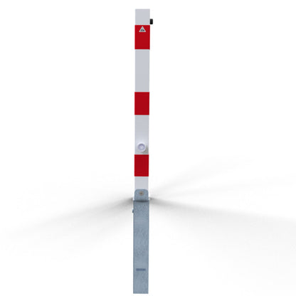 Absperrpfosten 70 x 70 mm umlegbar mit Dreikantverschluss mit Hebe- Kippmechanik