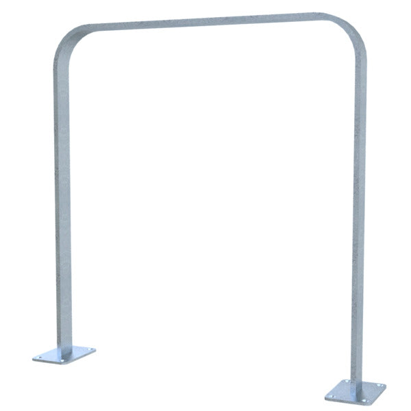 Anlehnbügel aus Flachstahl 50 x 12 mm in gebogener Ausführung