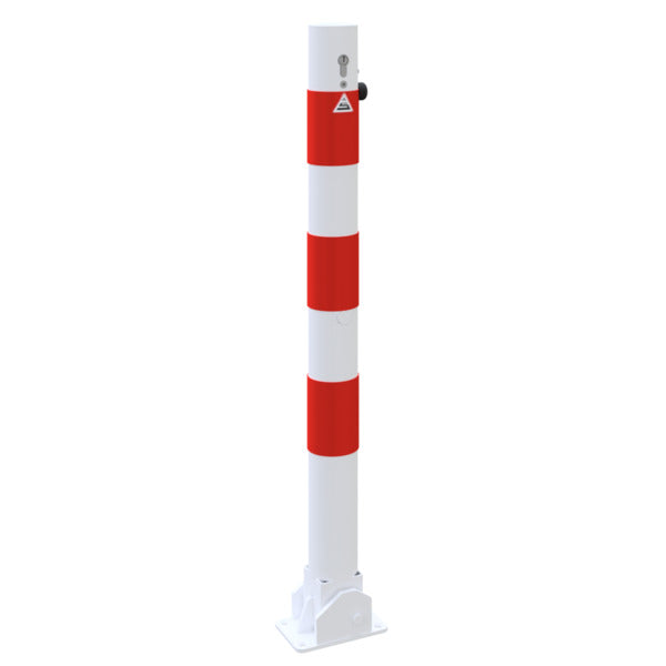 Absperrpfosten Stahlrohr Ø 76 x 2,6 mm umlegbar mit Profilzylinderschloss