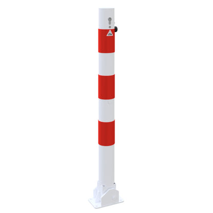 Absperrpfosten Stahlrohr Ø 76 x 2,6 mm umlegbar mit Profilzylinderschloss
