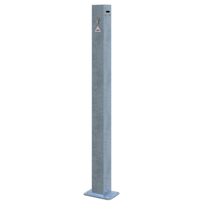 Absperrkettenpfosten 70 x 70 mm Schließmechanik mit Profilzylinderschloss