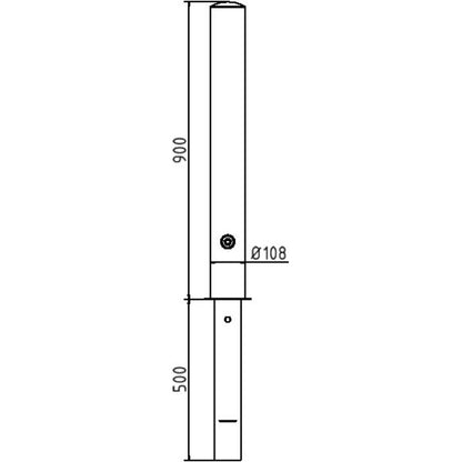 Absperrpfosten Stahlrohr Ø 108 x 2,9 mm herausnehmbar mit Dreikantverschluss