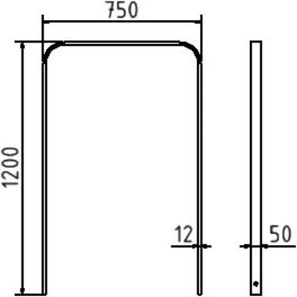 Anlehnbügel aus Flachstahl 50 x 12 mm in gebogener Ausführung