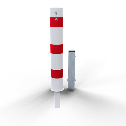 Absperrpoller Stahlrohr Ø 152 x 3,2 mm herausnehmbar mit Dreikantverschluss oder Profilzylinderschloss