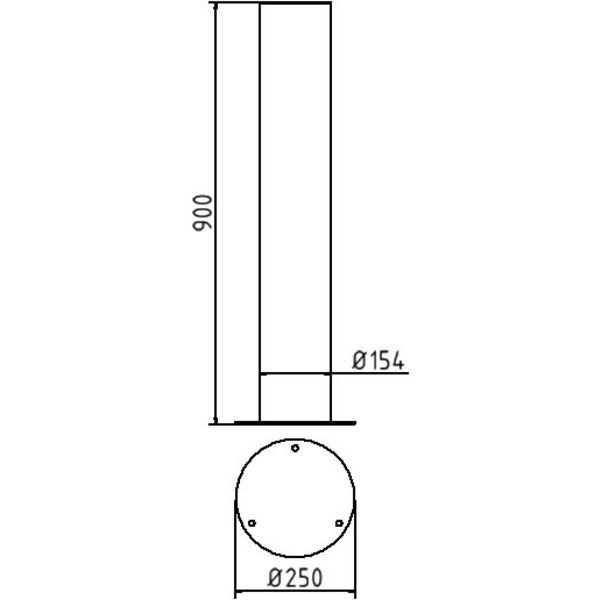 Edelstahlpoller Ø 154 mm