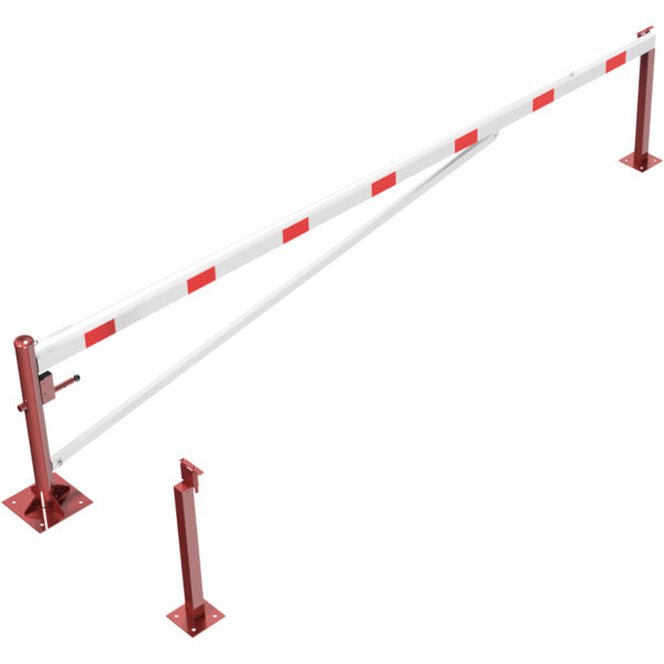 Drehschranke mit Auflagepfosten und Seilzugverstärkung