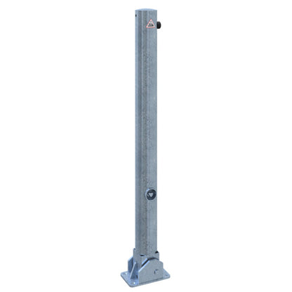 Absperrpfosten Stahlrohr Ø 76 x 2,6 mm umlegbar mit Dreikantverschluss