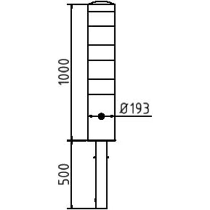 Absperrpoller Stahlrohr Ø 193 x 3,6 mm gelb / schwarz