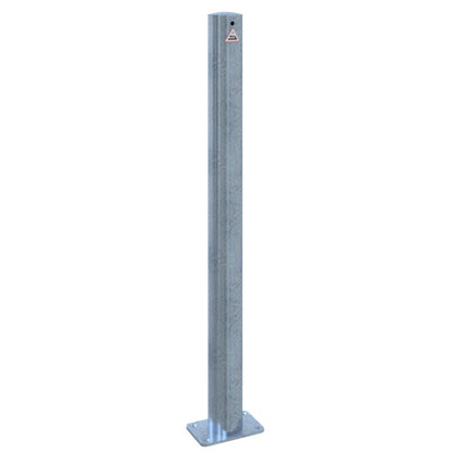 Absperrpfosten Stahlrohr Ø 76 x 2,6 mm ortsfest für Dübelbefestigung