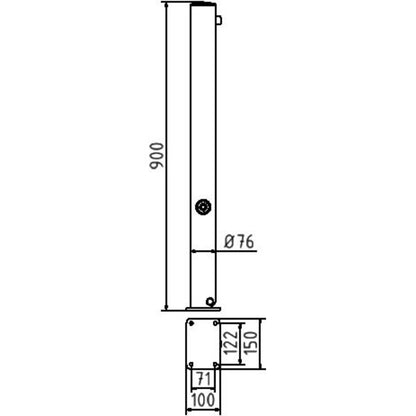 Edelstahlpfosten Ø 76 mm ohne Ziernut