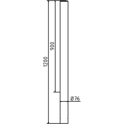 Edelstahlpfosten Ø 76 mm ohne Ziernut
