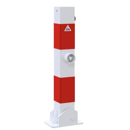 Absperrpfosten 70 x 70 mm umlegbar mit Dreikantverschluss 500 mm Überflur