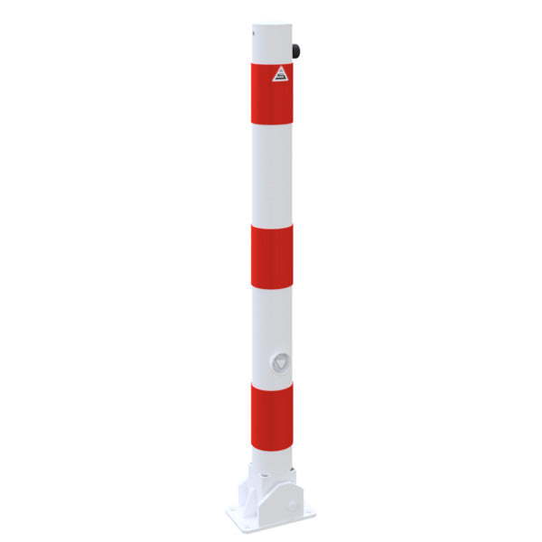 Absperrpfosten Stahlrohr Ø 76 x 2,6 mm umlegbar mit Dreikantverschluss