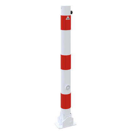 Absperrpfosten Stahlrohr Ø 76 x 2,6 mm umlegbar mit Dreikantverschluss
