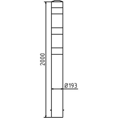 Absperrpoller Stahlrohr Ø 193 x 3,6 mm gelb / schwarz