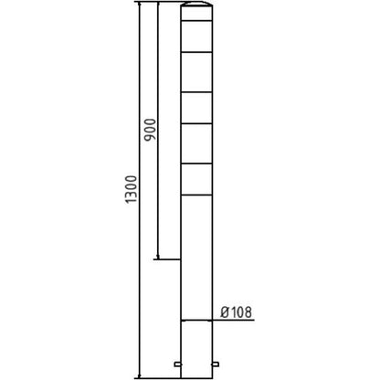 Absperrpfosten Stahlrohr Ø 108 x 2,9 mm ortsfest zum Einbetonieren
