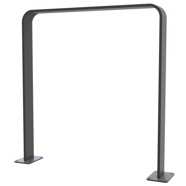 Anlehnbügel aus Flachstahl 80 x 12 mm in gebogener Ausführung