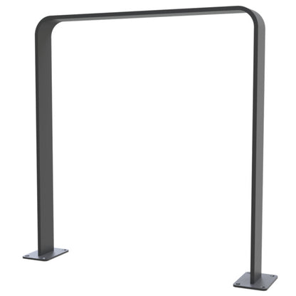 Anlehnbügel aus Flachstahl 80 x 12 mm in gebogener Ausführung