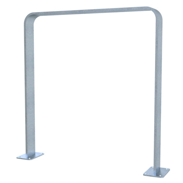 Anlehnbügel aus Flachstahl 80 x 12 mm in gebogener Ausführung